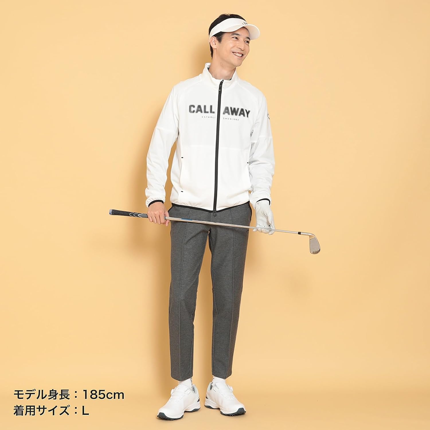 CALLAWAY キャロウェイ フルジップジャケット ストライプ レッド系 M